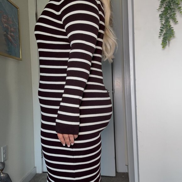 PRIMARK STRIPPED MIDI KNIT DRESS - Picture 10 of 11